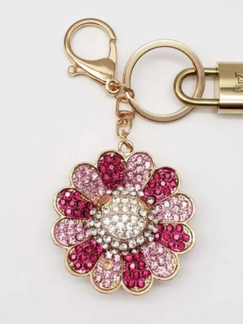Louis Vuitton Gold Padlock 🔒 Key Set Authentic LV w/ Unbranded Flower Keychain
